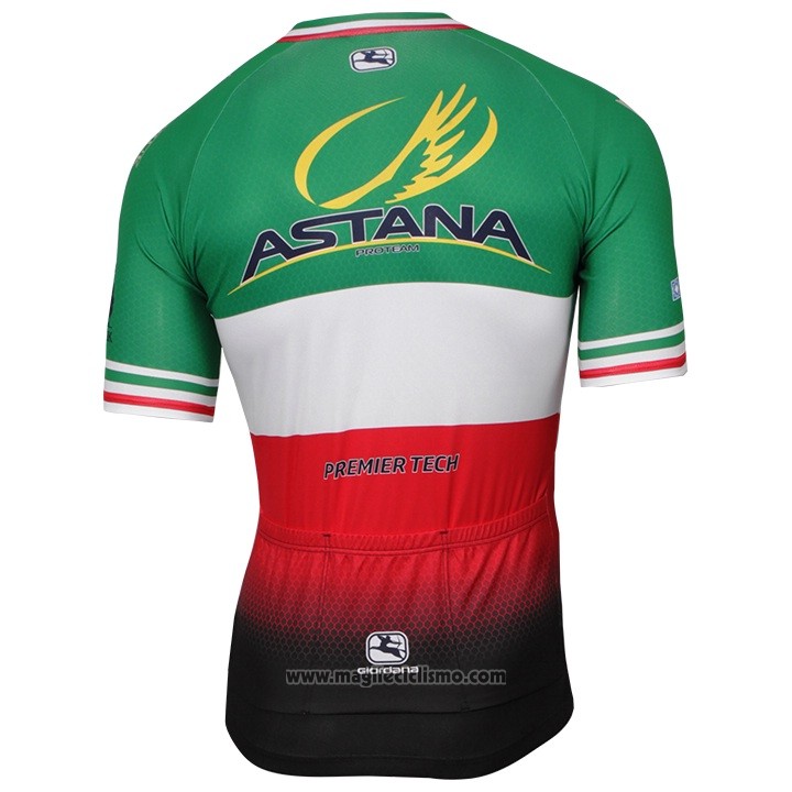 2018 Abbigliamento Ciclismo Astana Campione Italia Manica Corta e Salopette